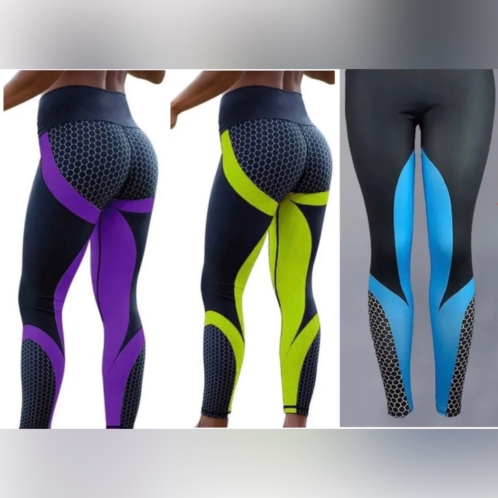 Colorful Geometric Pattern Leggings (Lot of 3)